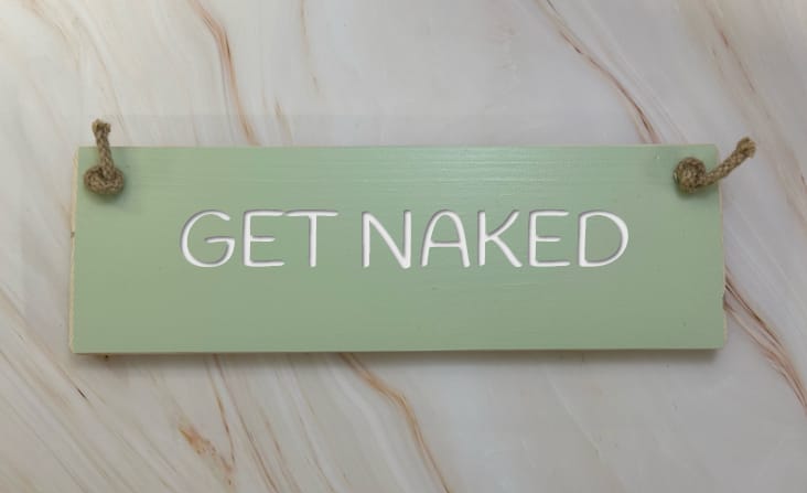 GET NAKED - 30cm Rustic Wooden Sign 3 GET NAKED - 30cm Rustic Wooden Sign - Image 3