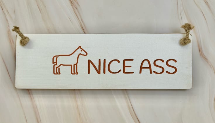NICE ASS - 30cm Rustic Wooden Sign 7 NICE ASS - 30cm Rustic Wooden Sign - Image 7