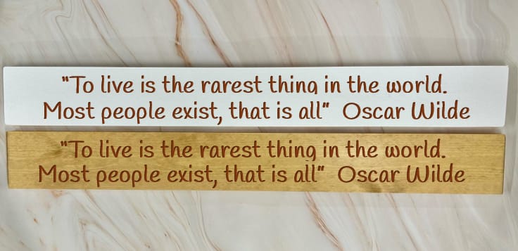 To Live Is The Rarest Thing In The World – 80cm Rustic Wooden Sign