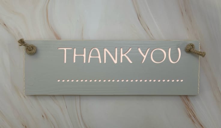 THANK YOU (personalise) – 30cm Rustic Wooden Sign