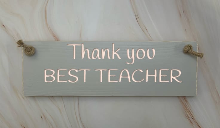 Thank You Best Teacher – 30cm Rustic Wooden Sign