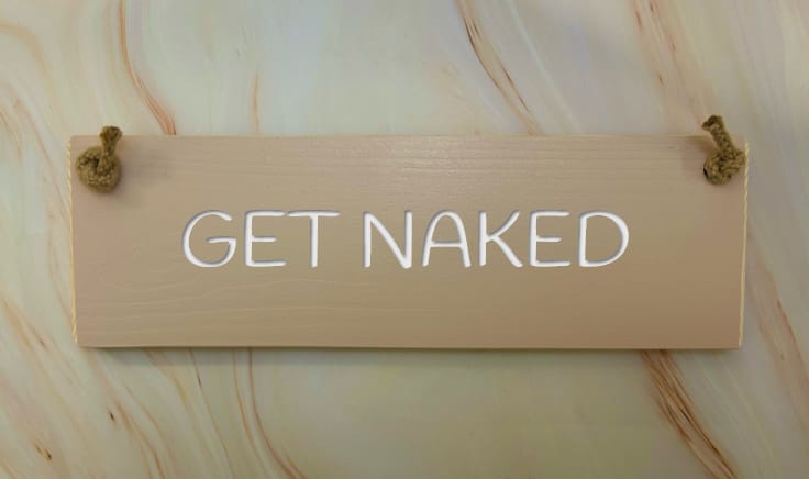 GET NAKED - 30cm Rustic Wooden Sign 5 GET NAKED - 30cm Rustic Wooden Sign - Image 5