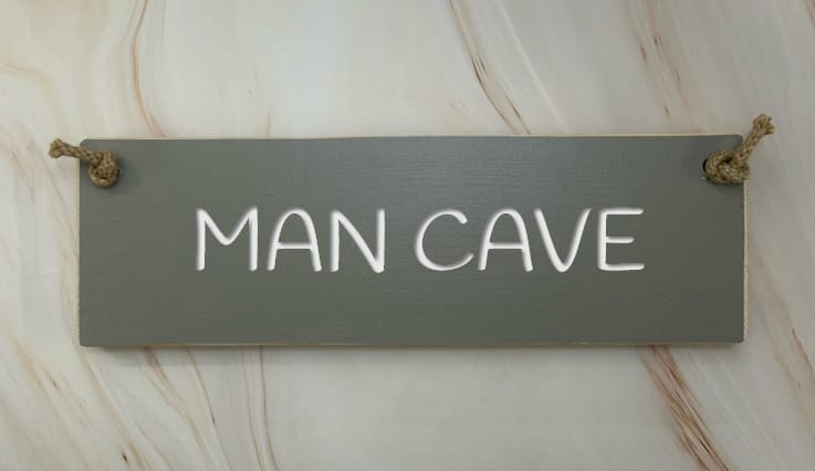 MAN CAVE – 30cm Rustic Wooden Sign