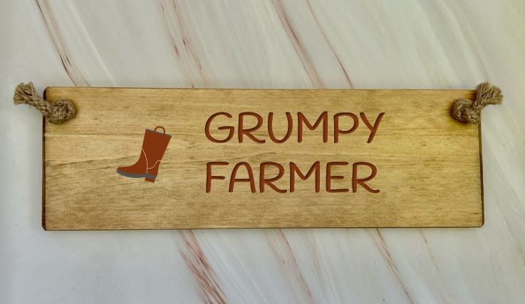 Grumpy Farmer - 30cm Rustic Wooden Sign 7 Grumpy Farmer - 30cm Rustic Wooden Sign - Image 7