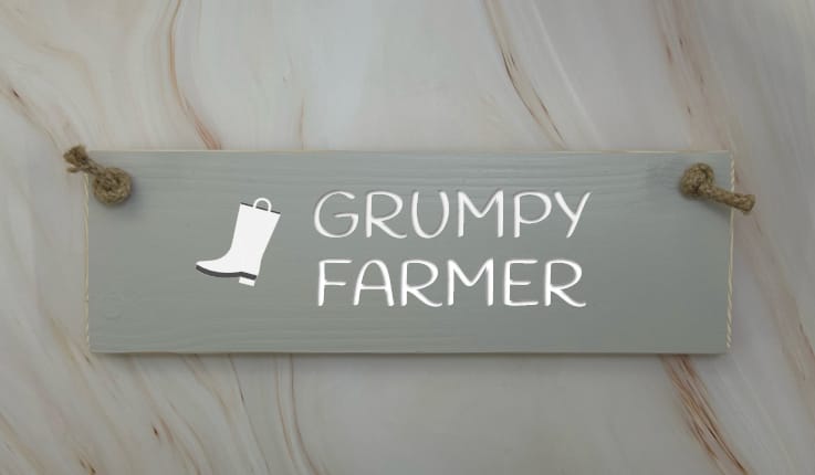 Grumpy Farmer - 30cm Rustic Wooden Sign 4 Grumpy Farmer - 30cm Rustic Wooden Sign - Image 4