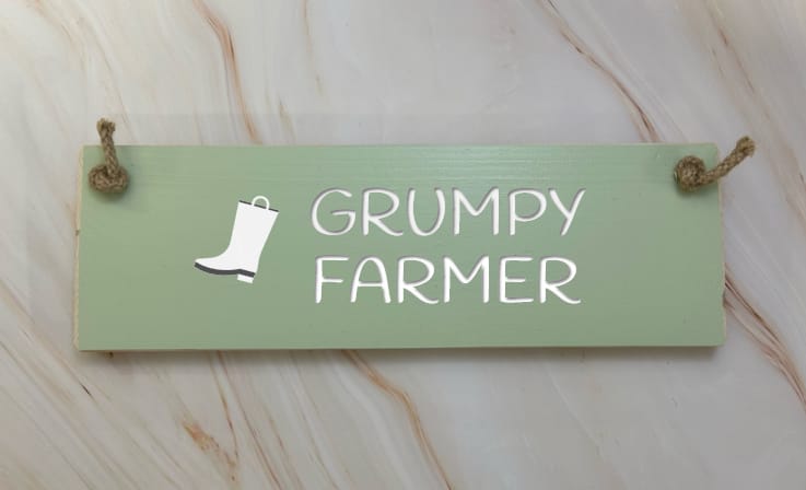 Grumpy Farmer - 30cm Rustic Wooden Sign 3 Grumpy Farmer - 30cm Rustic Wooden Sign - Image 3