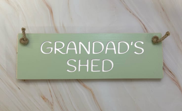 Grandad’s Shed – 30cm Rustic Wooden Sign