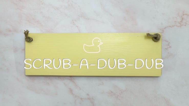 Scrub-a-dub-dub - 30cm Rustic Wooden Sign 9 Scrub-a-dub-dub - 30cm Rustic Wooden Sign - Image 9