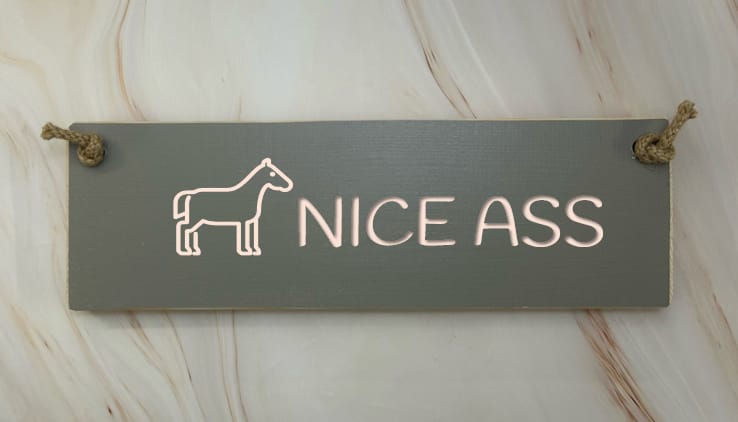 NICE ASS - 30cm Rustic Wooden Sign 3 NICE ASS - 30cm Rustic Wooden Sign - Image 3