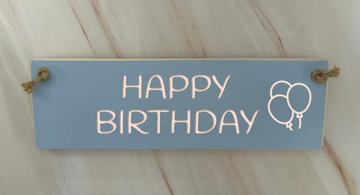HAPPY BIRTHDAY – 30cm Rustic Wooden Sign