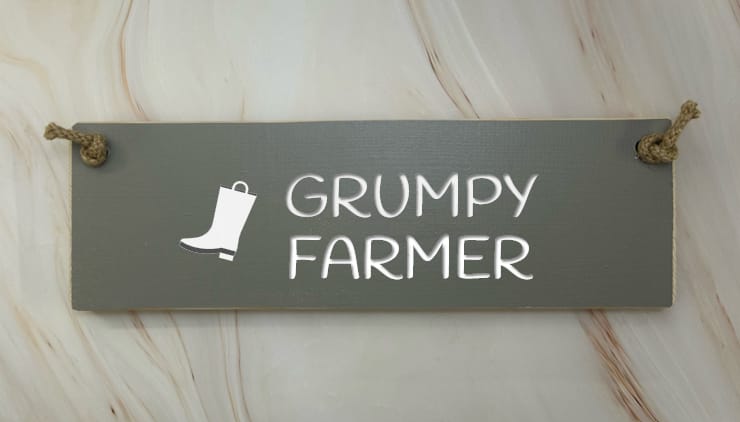 Grumpy Farmer - 30cm Rustic Wooden Sign 2 Grumpy Farmer - 30cm Rustic Wooden Sign - Image 2