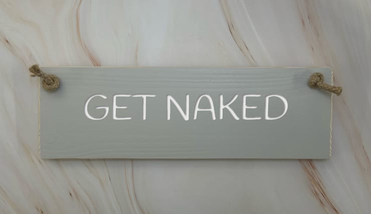 GET NAKED - 30cm Rustic Wooden Sign 4 GET NAKED - 30cm Rustic Wooden Sign - Image 4
