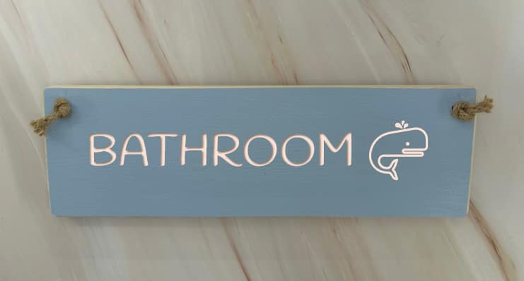 Bathroom – 30cm Rustic Wooden Sign
