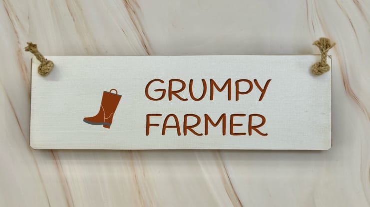 Grumpy Farmer - 30cm Rustic Wooden Sign 6 Grumpy Farmer - 30cm Rustic Wooden Sign - Image 6