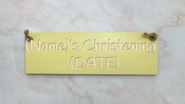 Christening - 30cm Rustic Wooden Sign 8 Christening - 30cm Rustic Wooden Sign - Image 8