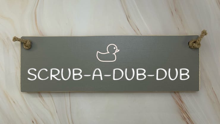 Scrub-a-dub-dub - 30cm Rustic Wooden Sign 3 Scrub-a-dub-dub - 30cm Rustic Wooden Sign - Image 3
