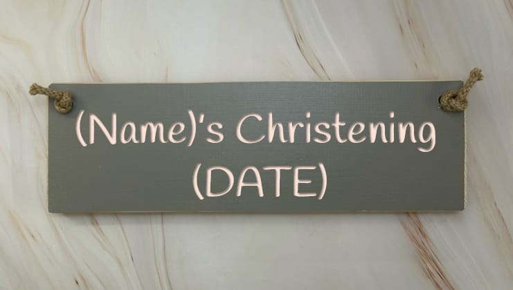 Christening – 30cm Rustic Wooden Sign
