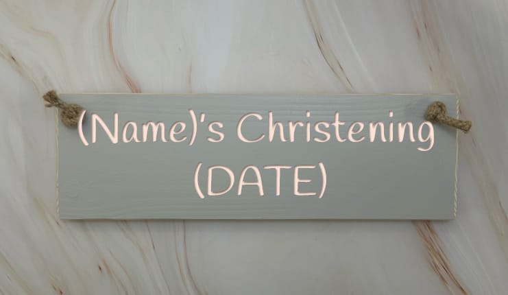 Christening - 30cm Rustic Wooden Sign 4 Christening - 30cm Rustic Wooden Sign - Image 4