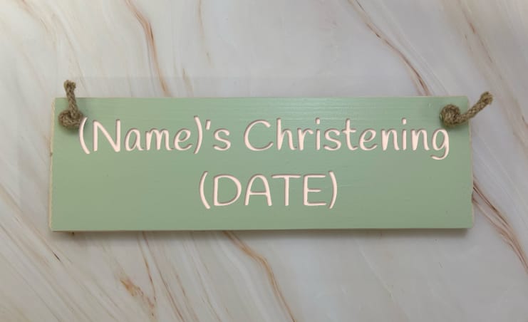 Christening - 30cm Rustic Wooden Sign 3 Christening - 30cm Rustic Wooden Sign - Image 3