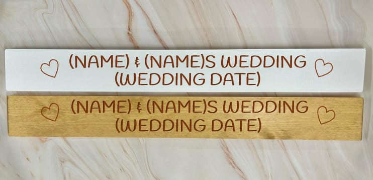 Personalised Wedding 80cm Sign - Rustic Wooden Sign 1 Personalised Wedding 80cm Sign