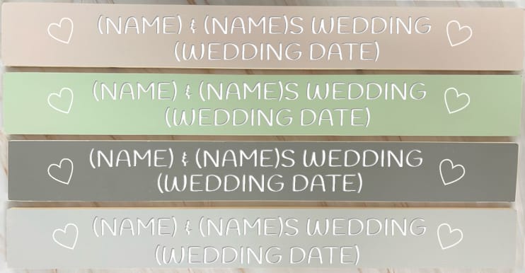Personalised Wedding 80cm Sign - Rustic Wooden Sign 2 Personalised Wedding 80cm Sign