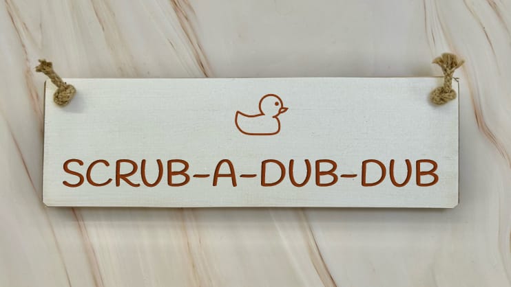 Scrub-a-dub-dub - 30cm Rustic Wooden Sign 7 Scrub-a-dub-dub - 30cm Rustic Wooden Sign - Image 7
