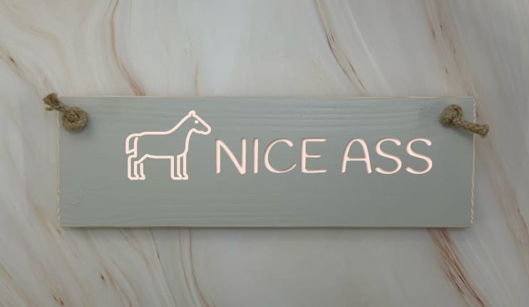 NICE ASS - 30cm Rustic Wooden Sign 5 NICE ASS - 30cm Rustic Wooden Sign - Image 5