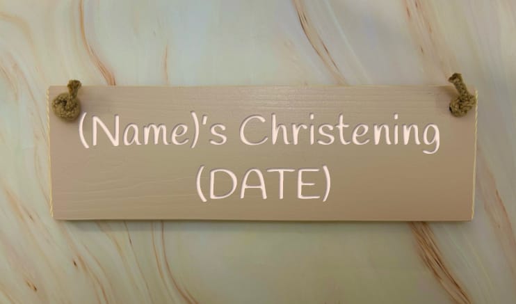 Christening - 30cm Rustic Wooden Sign 5 Christening - 30cm Rustic Wooden Sign - Image 5