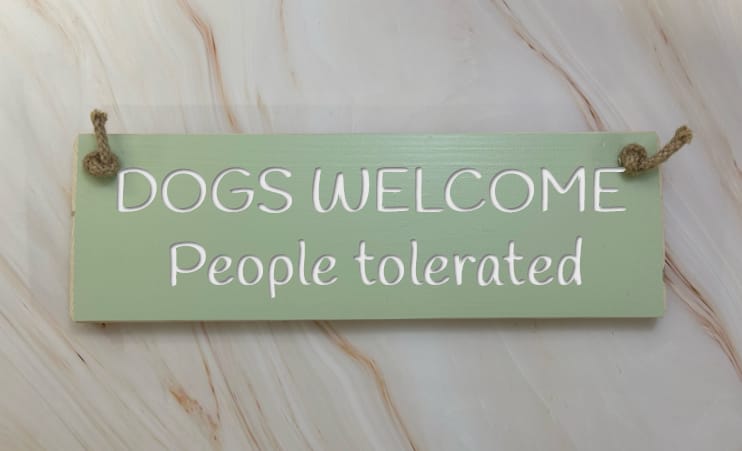 Dogs welcome, people tolerated - 30cm Rustic Wooden Sign 3 Dogs welcome, people tolerated - 30cm Rustic Wooden Sign - Image 3