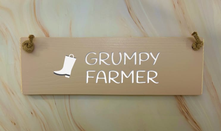 Grumpy Farmer - 30cm Rustic Wooden Sign 5 Grumpy Farmer - 30cm Rustic Wooden Sign - Image 5