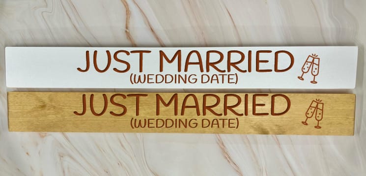 Just Married – 80cm Rustic Wooden Sign