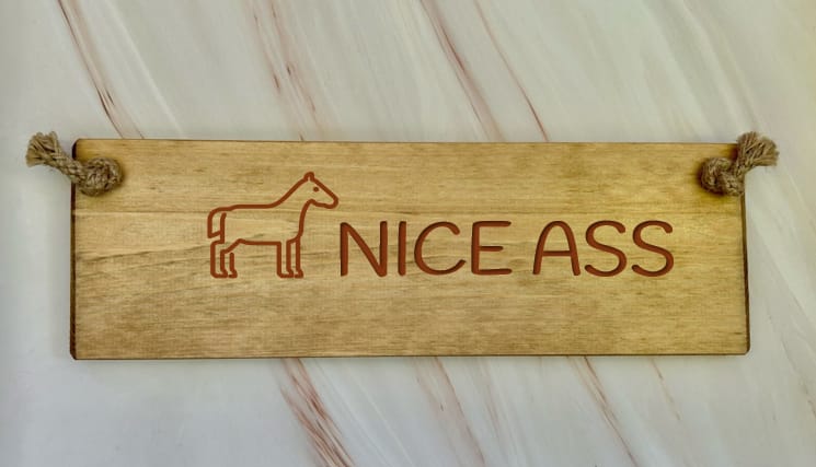 NICE ASS - 30cm Rustic Wooden Sign 8 NICE ASS - 30cm Rustic Wooden Sign - Image 8