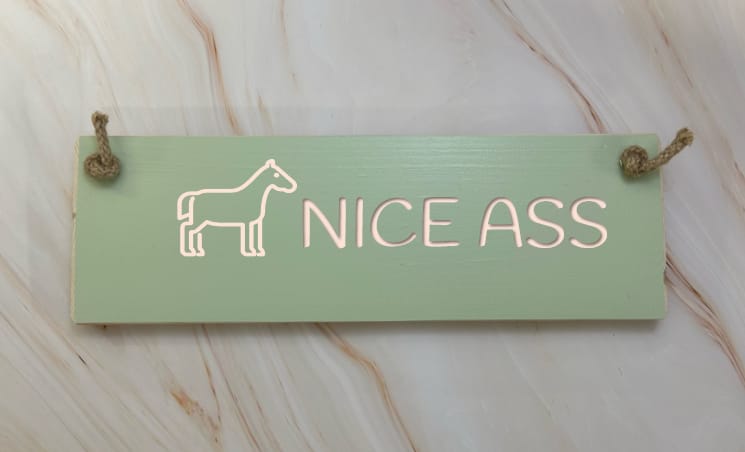 NICE ASS - 30cm Rustic Wooden Sign 4 NICE ASS - 30cm Rustic Wooden Sign - Image 4