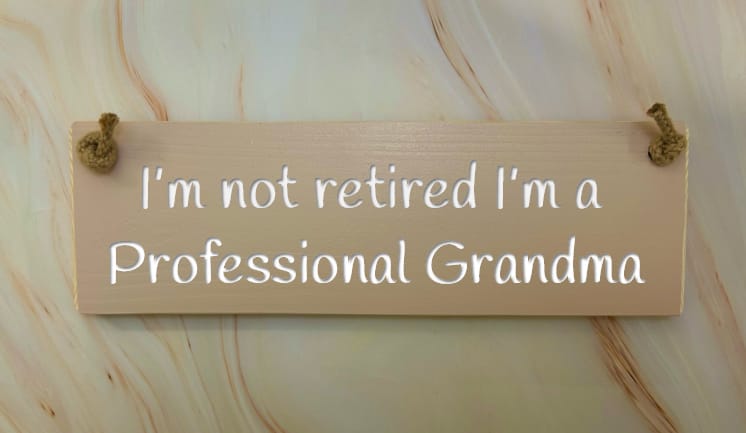 I’m Not Retired I’m A Professional Grandma – 30cm Rustic Wooden Sign