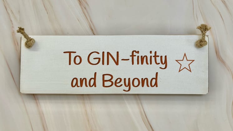 To GIN-finity And Beyond – 30cm Rustic Wooden Sign