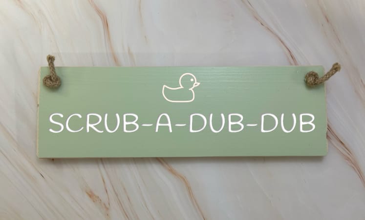 Scrub-a-dub-dub – 30cm Rustic Wooden Sign
