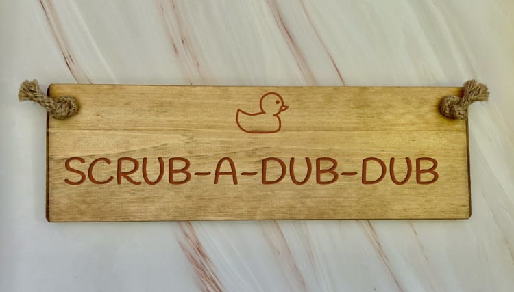 Scrub-a-dub-dub - 30cm Rustic Wooden Sign 8 Scrub-a-dub-dub - 30cm Rustic Wooden Sign - Image 8
