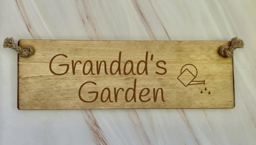 Grandad’s Garden – 30cm Rustic Wooden Sign