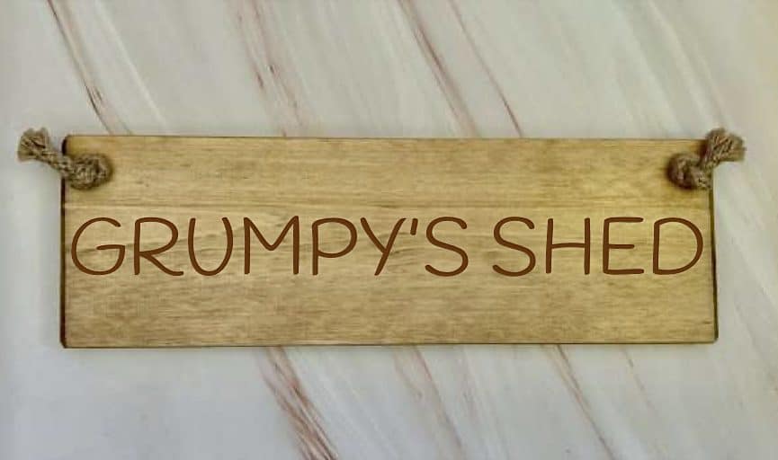 Grumpy’s Shed – 30cm Rustic Wooden Sign