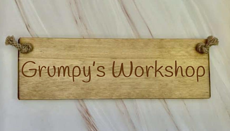 Grumpy's Workshop - 30cm Rustic Wooden Sign 6 Grumpy’s Workshop wooden